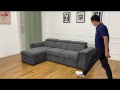 19766 L3 Hot Sale L shape Sofa Luxury Grey Mushroom Black Foldable Large Comfortable Sofa